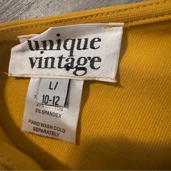 Unique Vintage Large 10/12 Yellow A-Line Dress - Picture 2 of 4